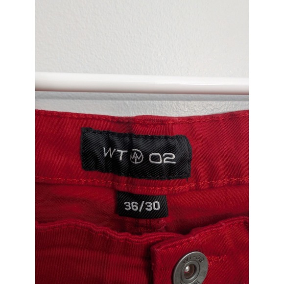 A6 WTO2 Skinny Fit Jeans Medium Red Men's 36x30 - NEW WITH TAGS - Picture 2 of 4